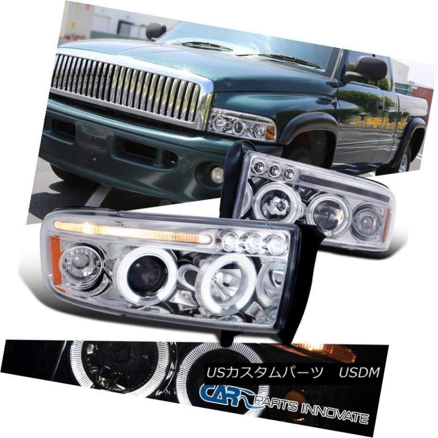 ヘッドライト ドッジ94-01ラム1500 2500 3500 LEDハロープロジェクターヘッドライトヘッドランプクリア Dodge 94-01 Ra