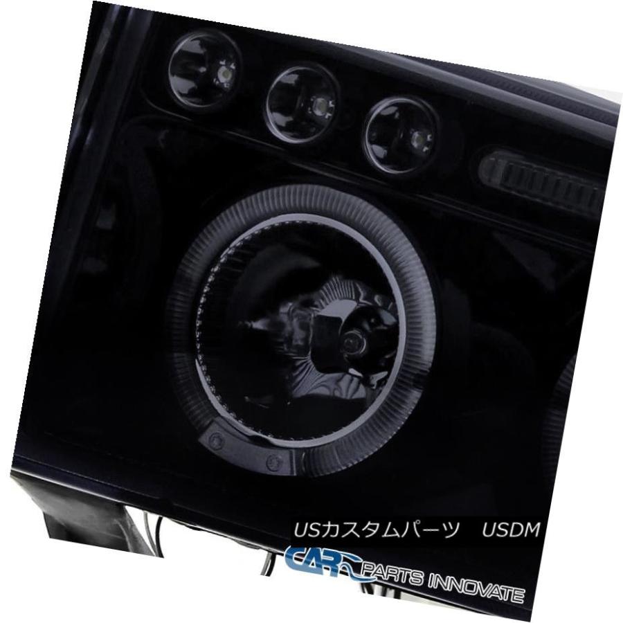 ヘッドライト Glossy Black 94-01 Dodge Ram 1500 2500 3500 Smoke LEDプロジェクターヘッドライトランの画像
