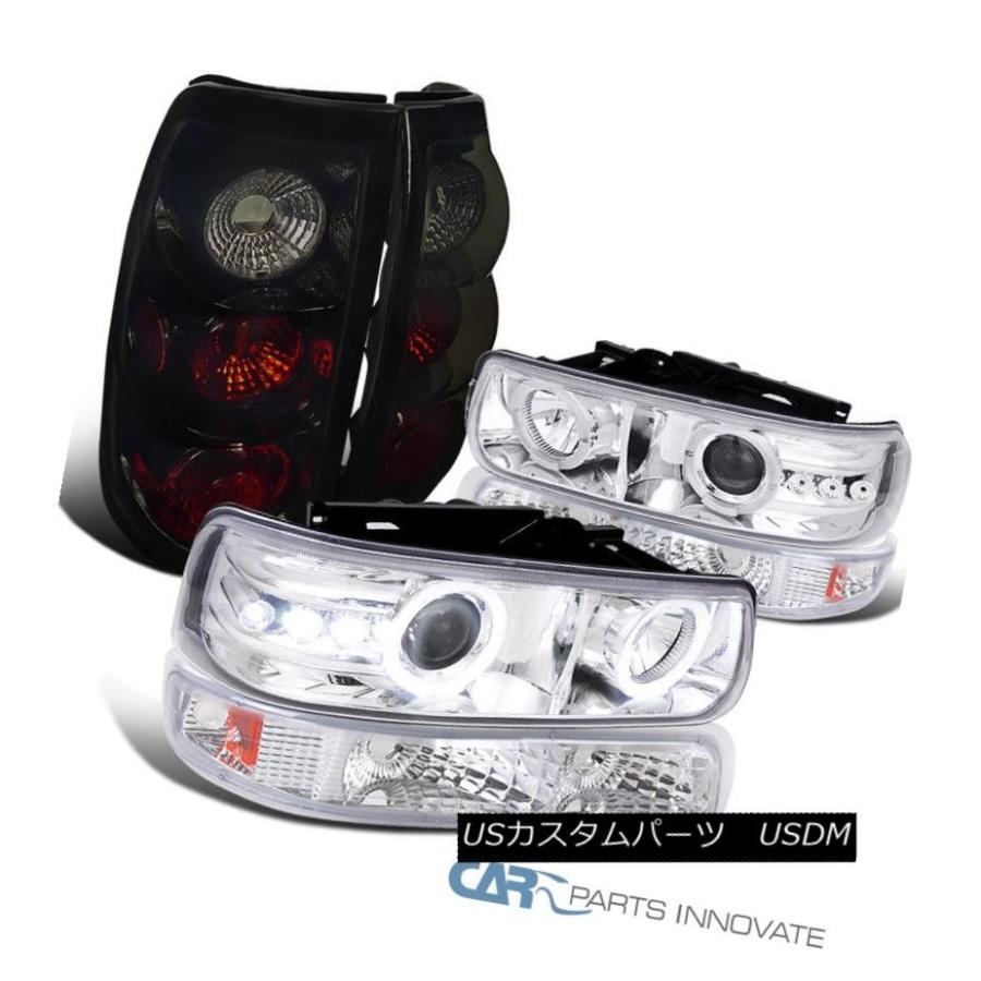 ヘッドライト 99-02 Silverado LEDプロジェクターヘッドライト+ Bum   /信号+光沢のある黒いテールラン
