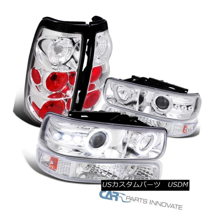 前照灯 99-02 Silverado Clear Halo LED映写機前照灯+ Bum  、ともし火+テ