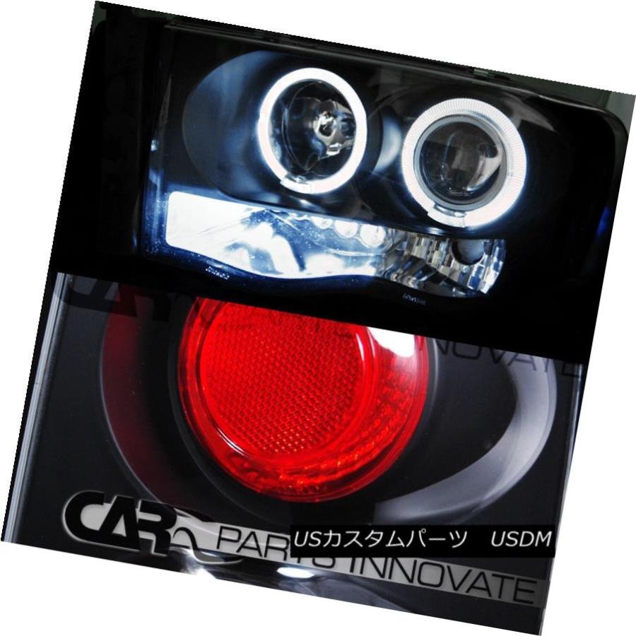 テールライト Dodge 02-05 Headlights+Altezza Ram Alt Halo Black LED