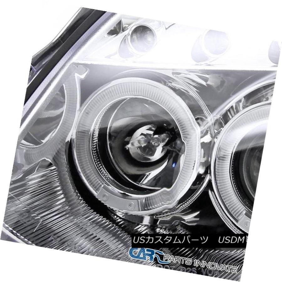 ヘッドライト 2003-2007インフィニティG35 2Drクーペ用クロームクリアLEDハロープロジェクターヘッドライト For 2003-2007の画像