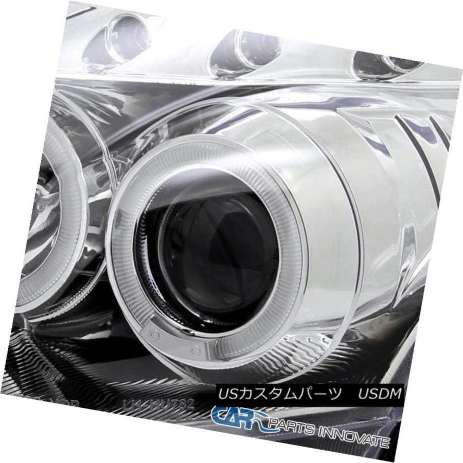ヘッドライト 2003-2007インフィニティG35 2Drクーペ用クロームクリアLEDハロープロジェクターヘッドライト For 2003-2007の画像