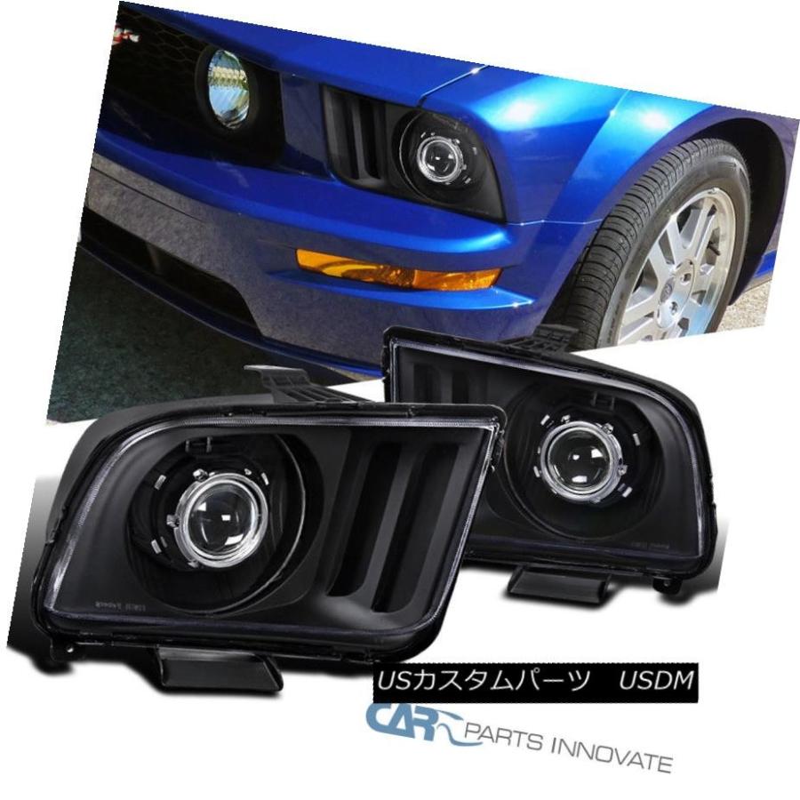 ヘッドライト 2005-2009フォードマスタングGT交換用黒色クリアプロジェクターヘッドライトランプ 2005-2009 Ford Mustang