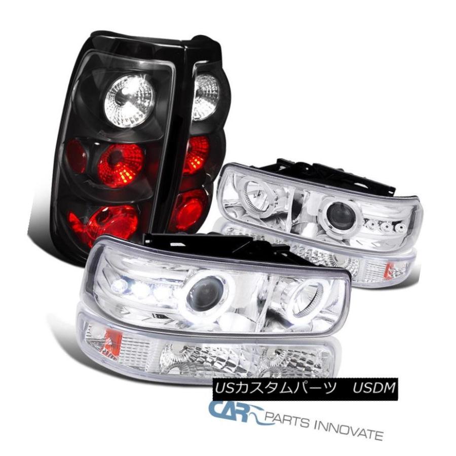 ヘッドライト 99-02 Silverado LEDクリアプロジェクターヘッドライト+信号/黒色のテールランプにつき<b>