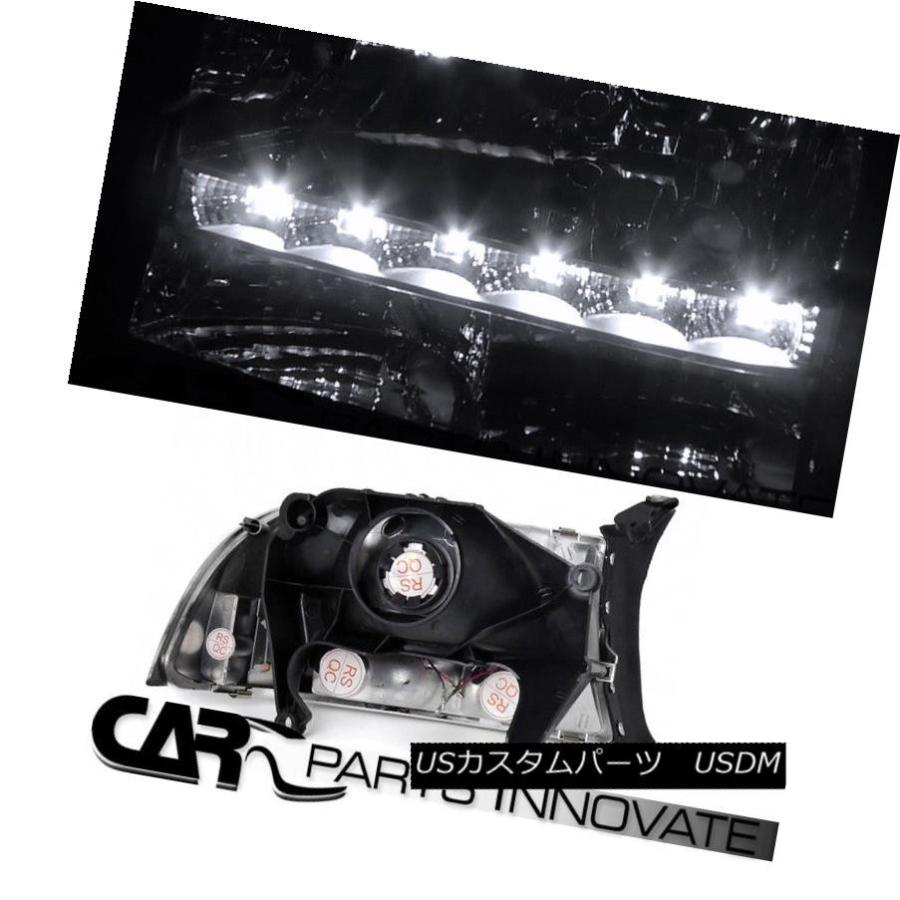 ヘッドライト 97-04ダッジダコタデュランゴクリスタルブラックSMD LEDヘッドライト+ LEDフォグバンパーDRL 97-04 Dodge Daの画像