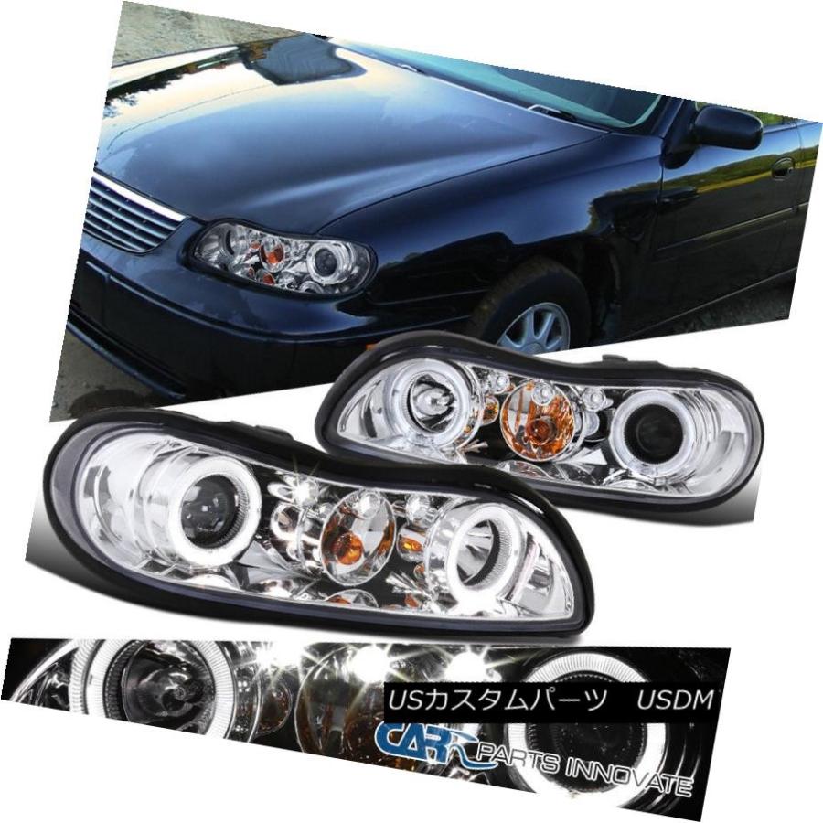 ヘッドライト 97-03シボレーマリブ交換用クリアLEDハロープロジェクターヘッドライトヘッドランプ 97-03 Chevy Malibu Repla