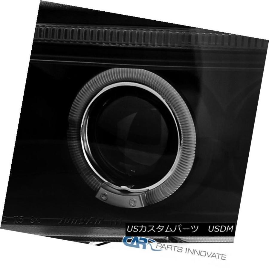 ヘッドライト ドッジ94-01ラム1500 2500 3500 LEDハロープロジェクターヘッドライトランプブラックペア Dodge 94-01 Raの画像