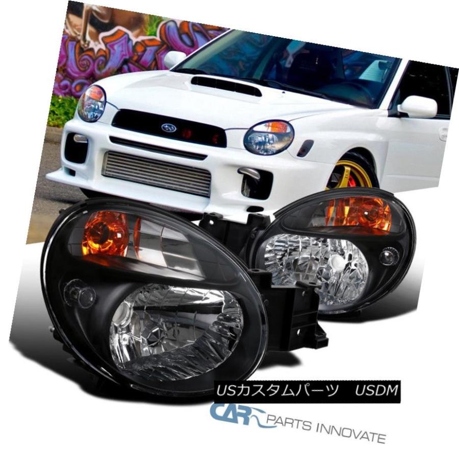ヘッドライト 02-03スバルインプレッサアウトバックWRX 4Drブラックヘッドライトランプ交換+ Be   zel For