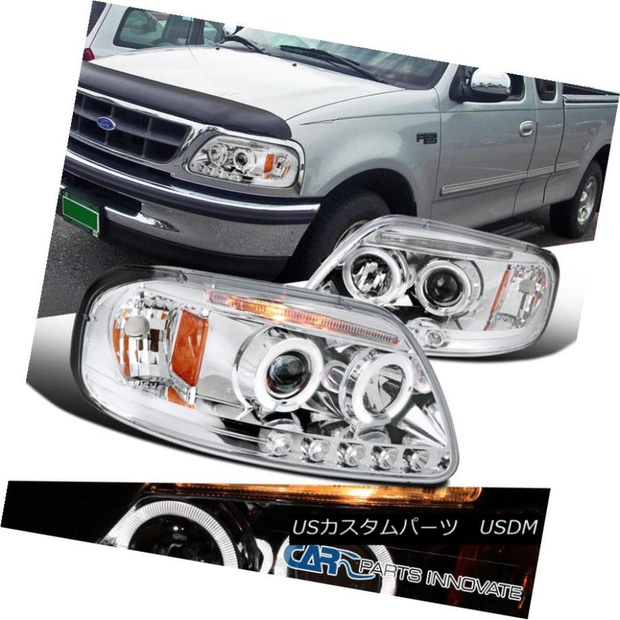 ヘッドライト フォード97-03 F150遠征LEDハロープロジェクターヘッドライトランプクローム Ford 97-03 F150 Expeditio