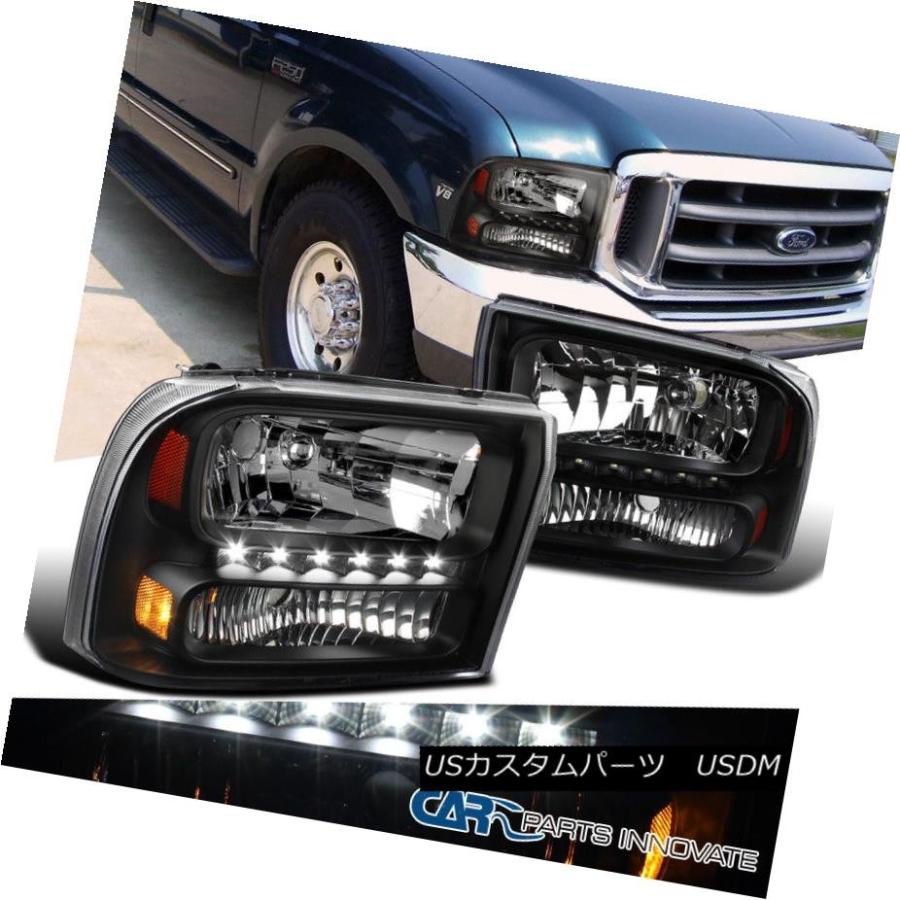 ヘッドライト Ford 99-04 F250 / F350 Superduty 00-04エクスカーションブラック1PCヘッドライト+ SMD LED