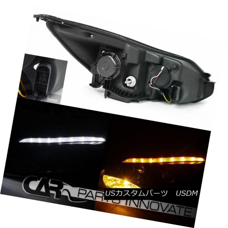 ヘッドライト 光沢のある黒12-14フォードフォーカスプロジェクターヘッドライト+ LED信号+フォグランプ+ H11バルブ Glossy Blackの画像