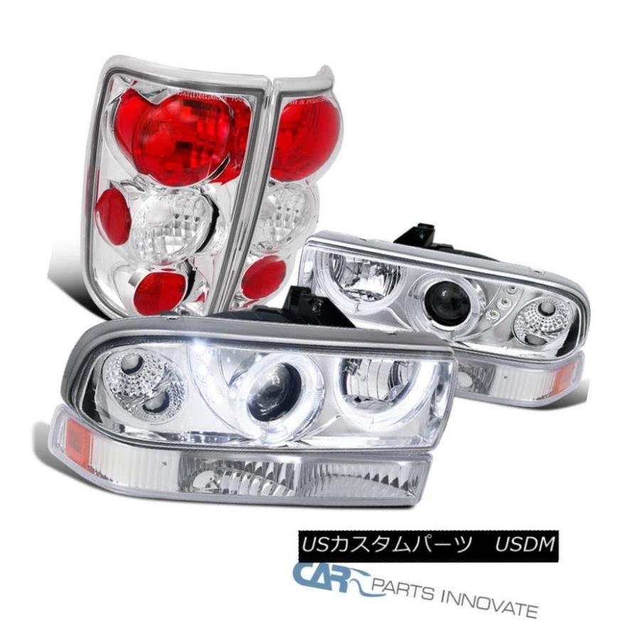 ヘッドライト シボレー98-04ブレイザークリアSMD LED DRLプロジェクターヘッドバンパーライト+テールランプ Chevy 98-04 Bla