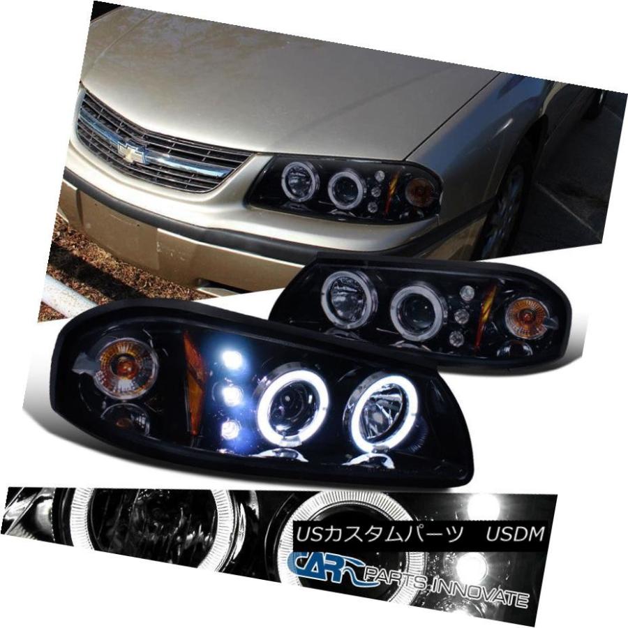 ヘッドライト Glossy Black Chevy 00-05インパラ交換用LEDハロープロジェクターヘッドライト Glossy Black Chev