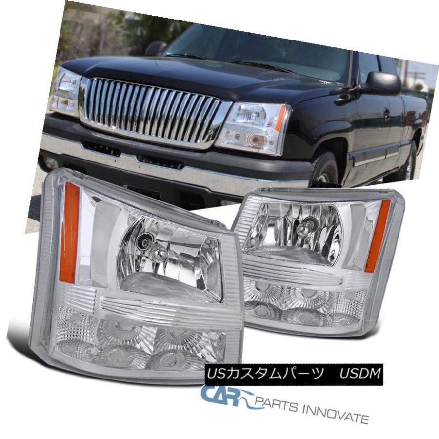 前照灯 2003-2007 Silverado Avalanche 2インチ1取り替えっこ用クロームクリアヘッドバンパーライト 2003-2007 Sil 自動車-ライト、レンズ