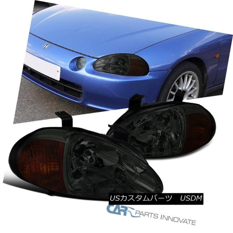 ヘッドライト 93-97ホンダ・デル・ソルJDM交換用スモークレンズ用ヘッドランプヘッドランプ For 93-97 Honda del Sol JDM