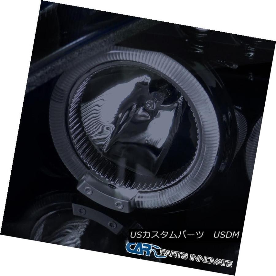 ヘッドライト 99-00シビック2/3 / 4DrデュアルハローLEDプロジェクターヘッドライト用グロスブラック Glossy Black For Hの画像