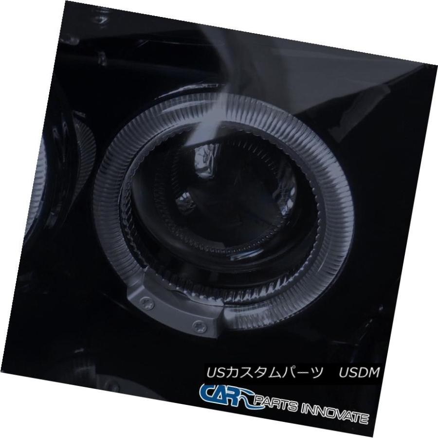 ヘッドライト 99-00シビック2/3 / 4DrデュアルハローLEDプロジェクターヘッドライト用グロスブラック Glossy Black For Hの画像