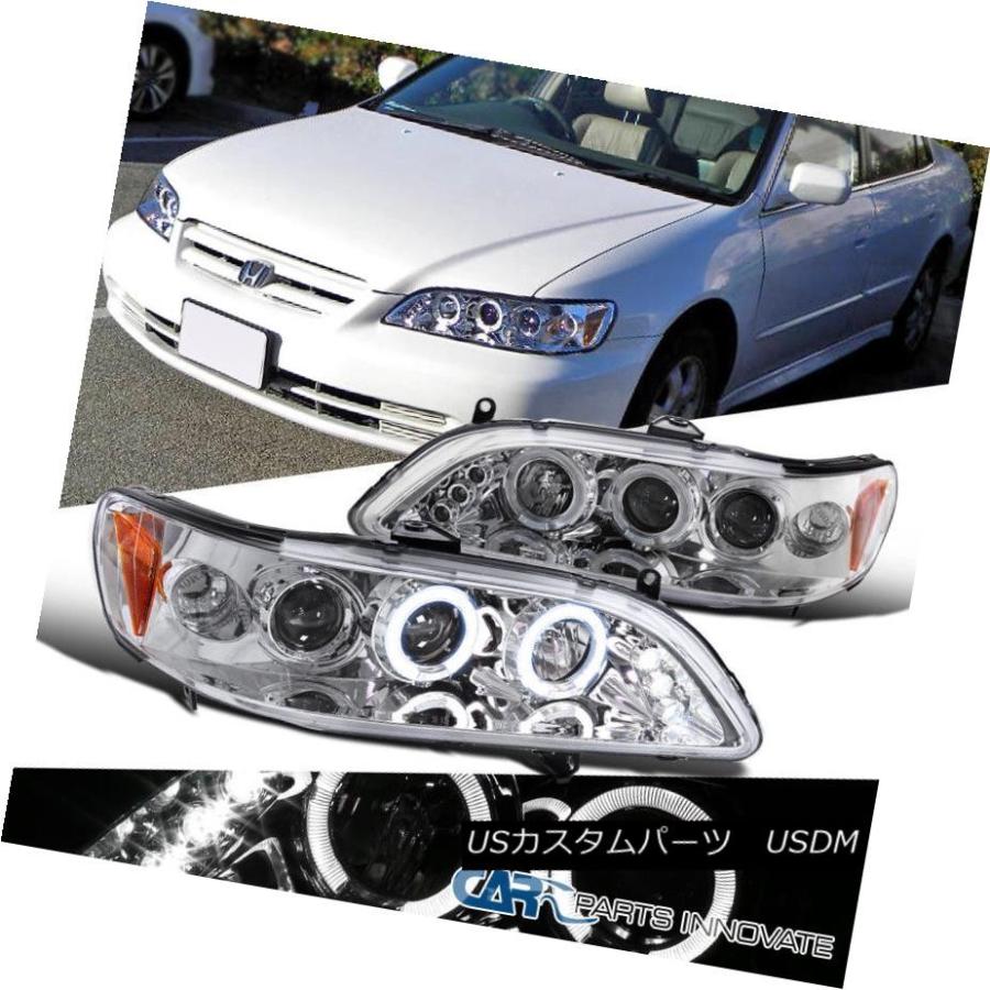 ヘッドライト フィットホンダ98-02アコード2 / 4DrクリアLEDハロープロジェクターヘッドライトドライビングランプ Fit Honda 98-