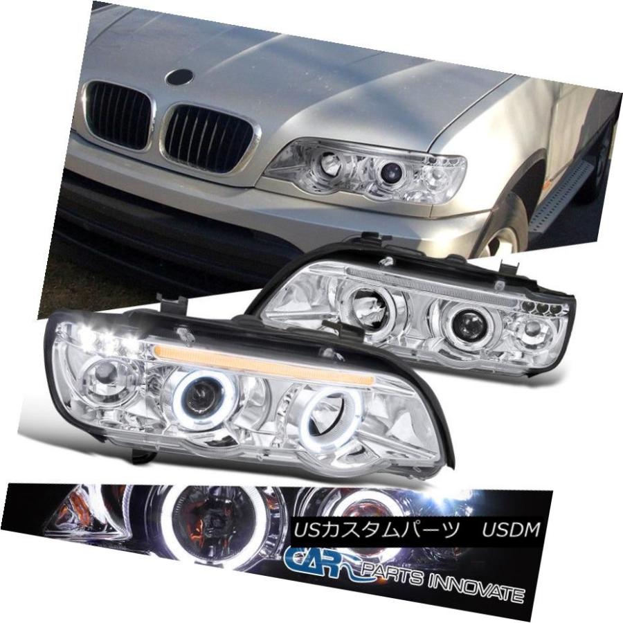 前照灯 01-03 BMW E53 X5取り替えっこ用月暈LEDクリアプロジェクターヘッドライトヘッドランプペア 01-03 BMW E53 X5 R 自動車-その他ライト