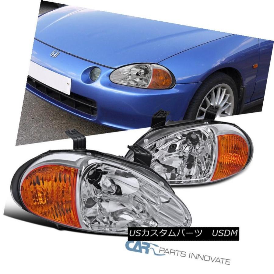 ヘッドライト 93-97ホンダ・デル・ソル用JDM交換用クリアヘッドライトドライビングヘッドランプペア For 93-97 Honda del Sol