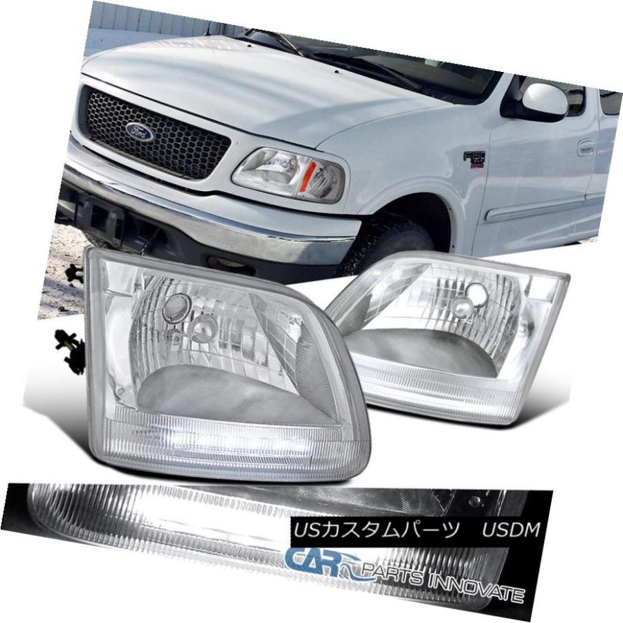 前照灯 97-02 Ford F150軍事遠征取り替えっこクリアヘッドライトヘッドランプ（LED DRL付き添い人） 97-02 Ford F150 Expedi 車、バイク、自転車-自動車