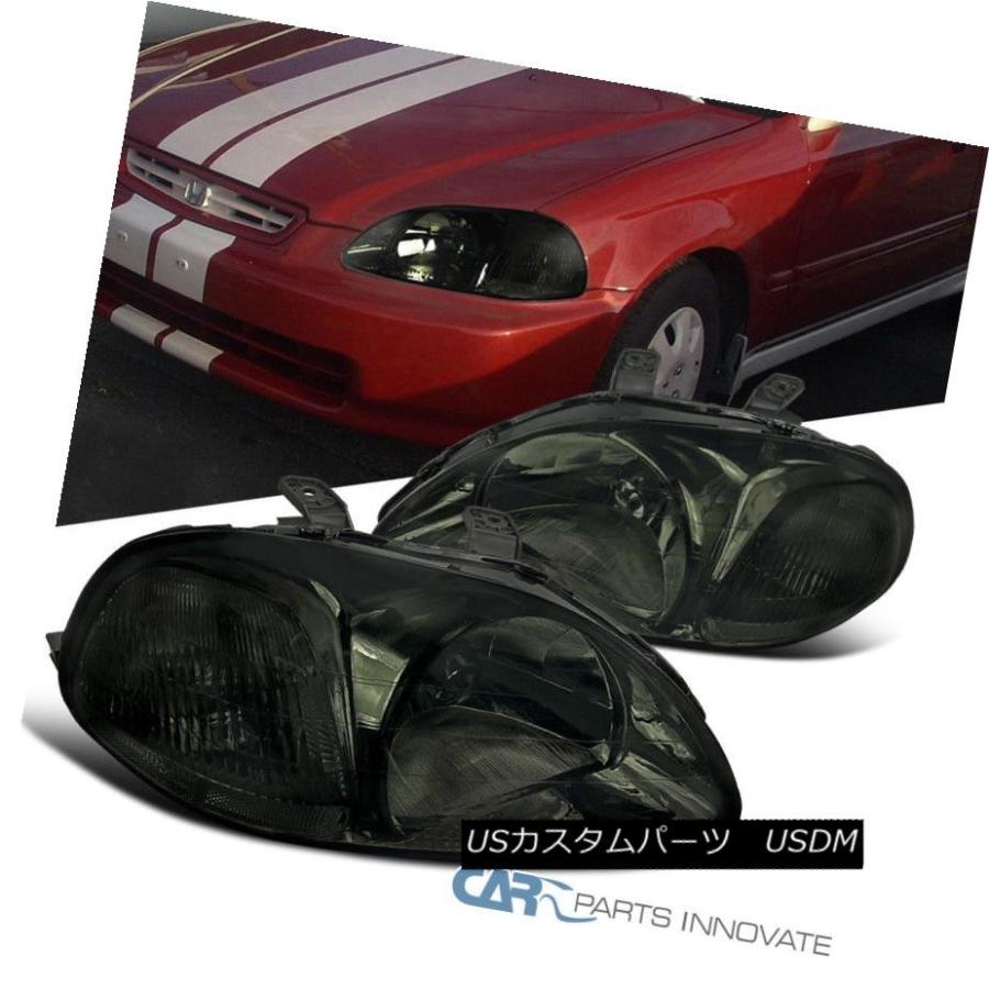 ヘッドライト 適合96-98 Honda Civic EK EJ交換スモークヘッドドライビングライトランプペア Fit 96-98 Honda Civ