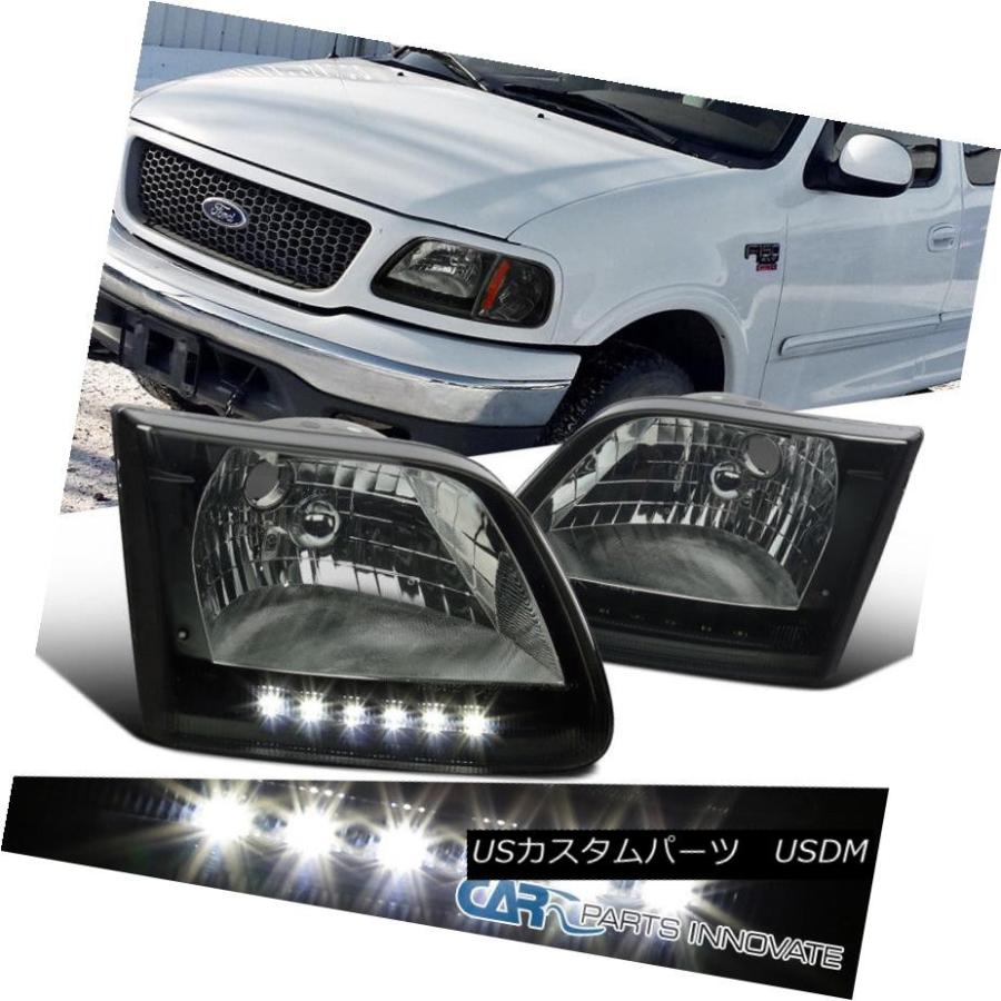 ヘッドライト 97-04 Ford F150遠征ピックアップスモークヘッドライトLEDヘッドライト付きDRL 97-04 Ford F150 Expe