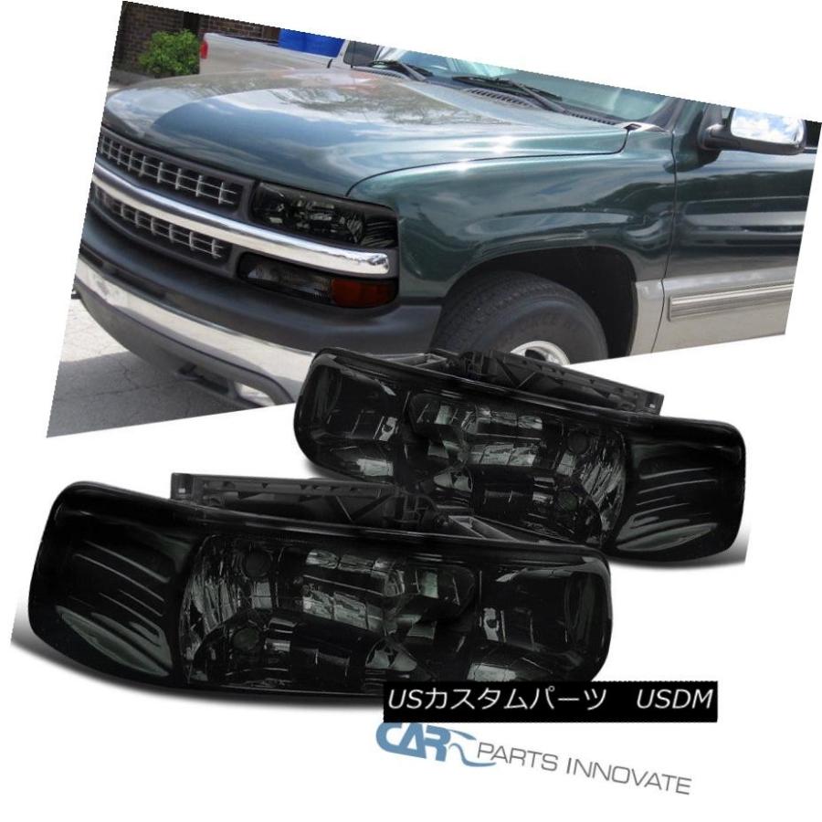 ヘッドライト Chevy 99-02 Silverado 00-06郊外のタホピックアップスモークヘッドライトドライビングランプ Chevy 99-0
