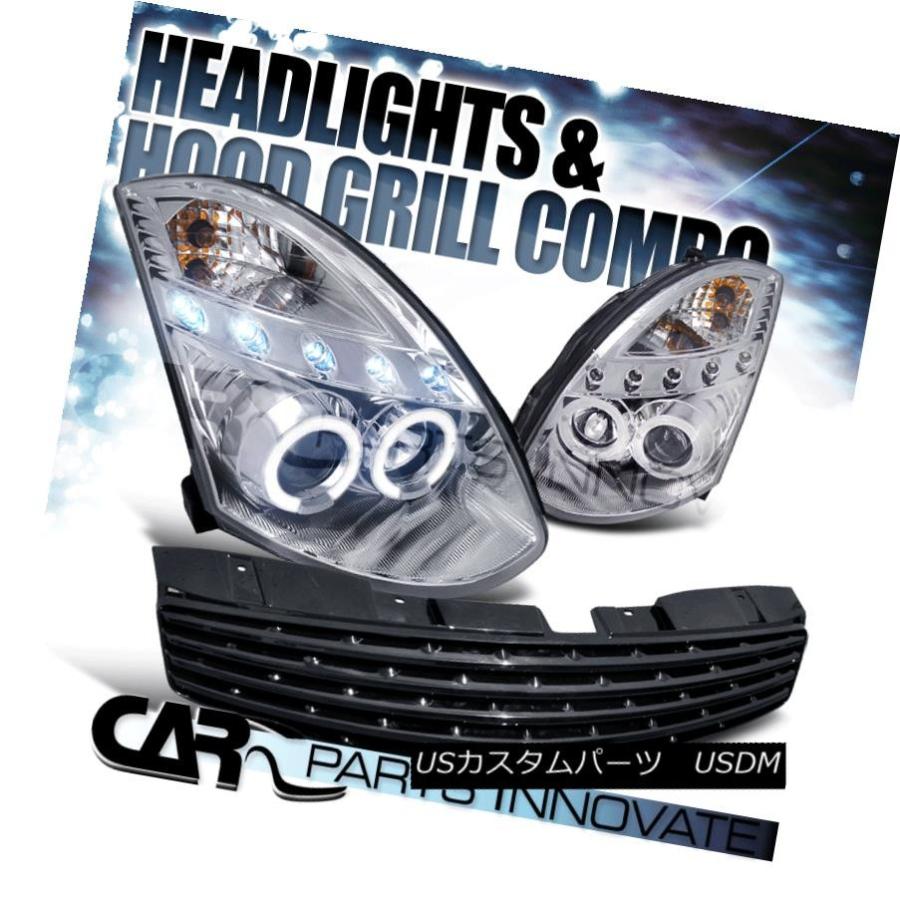 前照灯 2003-2007 Infiniti G35 2Dr Chrome Halo LED映写機前照灯+ Hoo  \u003c 車、バイク、自転車-ライト、レンズ