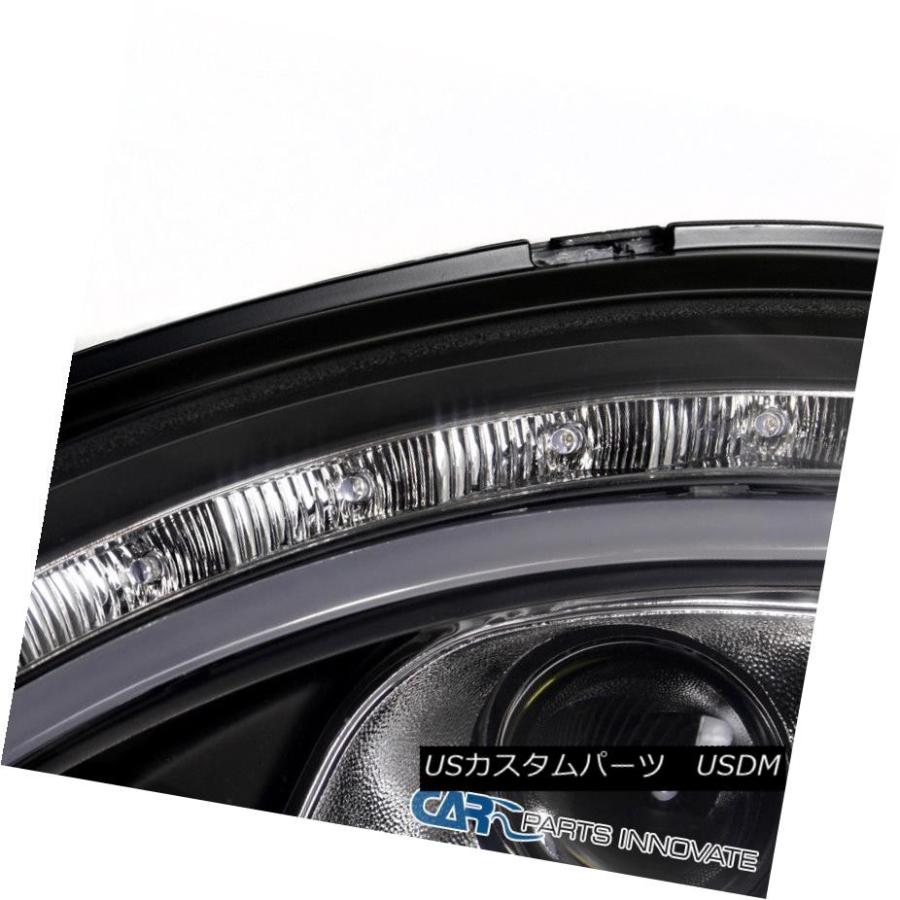 ヘッドライト 98-06ベンツW220 S320 S420ブラックデュアルプロジェクターヘッドライト+ LED信号DRLストリップ 98-06 Benの画像