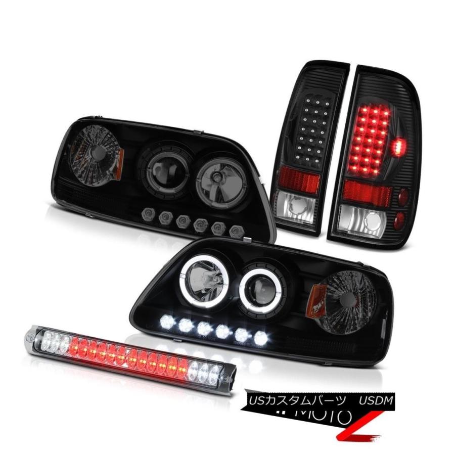 前照灯 SMD DRLエンジェルアイヘッドランプブラックブレーキテールライト第3クロームLED F150 XL 97-03 SMD DRL An