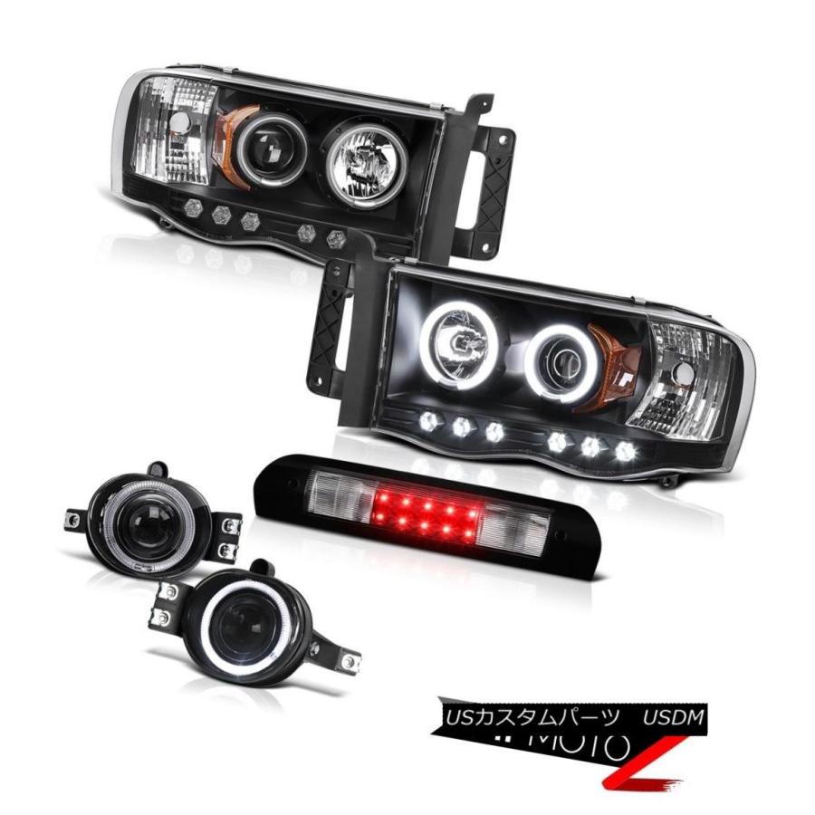 前照灯 CCFL Halo Black前照灯映写機Chrome Fog Roof 3rd LED 2002-2005 Ram ヘリウム