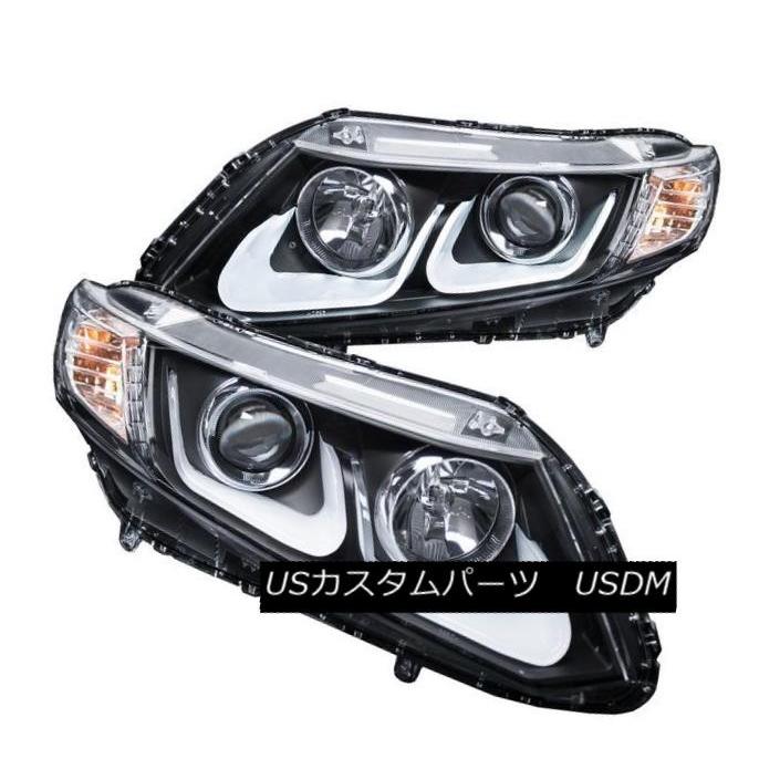 ヘッドライト ANZO 121479ホンダシビック用ブラックUバースタイルプロジェクターヘッドライト2個セット ANZO 121479 Set of