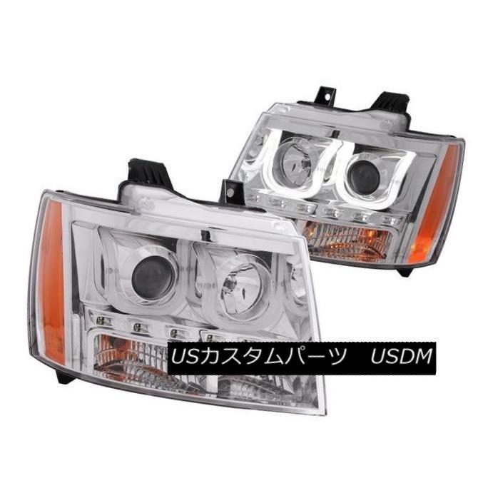 ヘッドライト ANZO 111274 Tahoe / Avalanch 用クロームU-Barスタイルプロジェクタヘッドライトセット ANZO