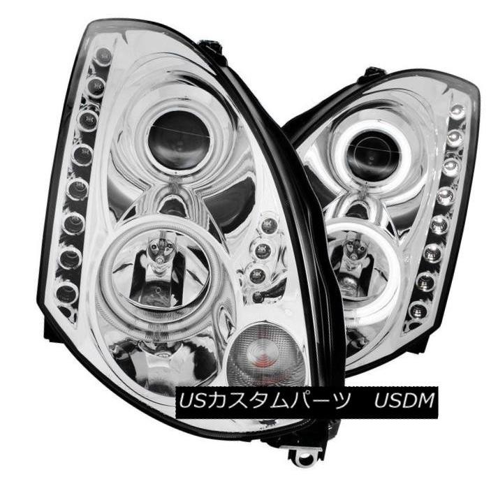 ヘッドライト ANZO 121364インフィニティG35用クロームCCFL / HIDハロープロジェクターヘッドライトのセット ANZO 121364