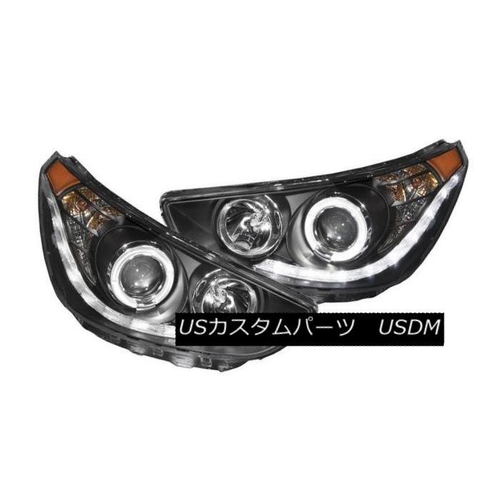 ヘッドライト ANZO 121476 Hyundai Accent 4-Door用ブラックハロープロジェクターヘッドライト2個セット ANZO 121