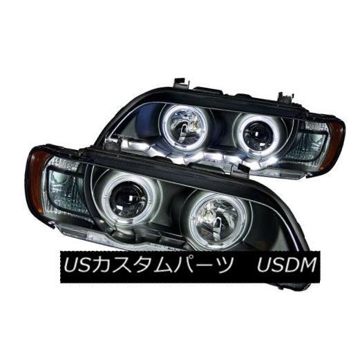 ヘッドライト ANZO 121398 01-03 BMW X5用ブラックハロゲンプロジェクターヘッドライト（2個セット） ANZO 121398 Bl