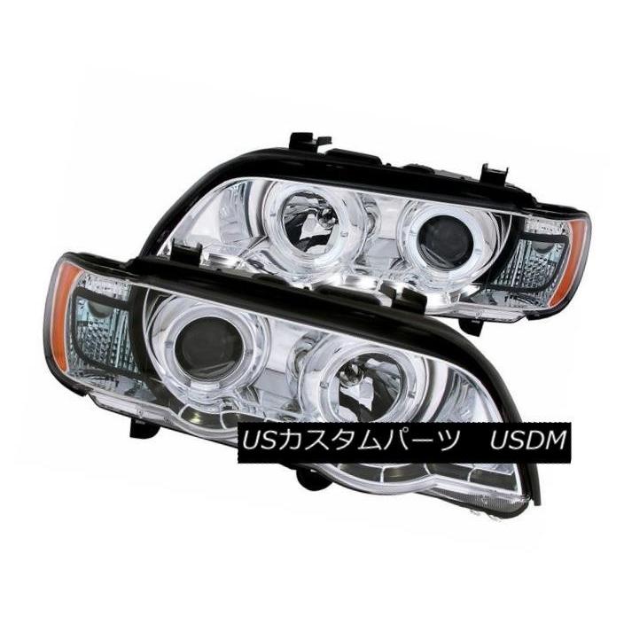 ヘッドライト ANZO 121397 00-03 BMW X5 E53用クロームハロープロジェクターヘッドライトセット ANZO 121397 Set