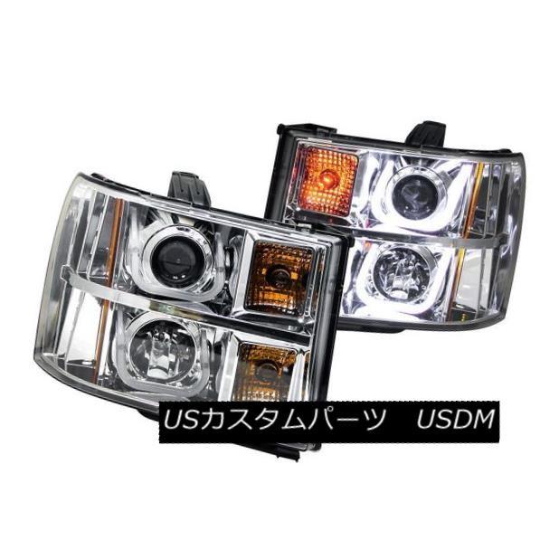 前照灯 ANZO 111283 GMC Sierra 1500用クロームUバースタイルプロジェクターヘッドライトセット ANZO 111283 その他ライト-ライト、レンズ-車、バイク、自転車