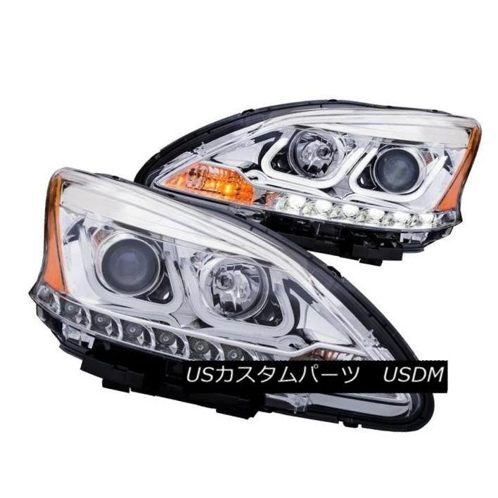 ヘッドライト Anzo 121486 Nissan Sentra用Chrome U-Barスタイルプロジェクターヘッドライトペア Anzo 12148