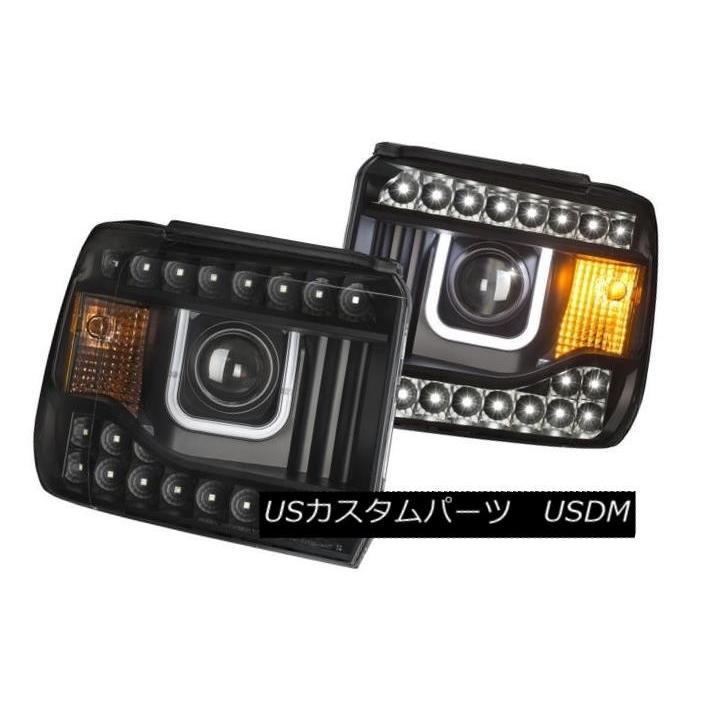 ヘッドライト Anzo 111316 GMC Sierra 1500用ブラックUバースタイルのプロジェクターヘッドライト2セット Anzo 11131