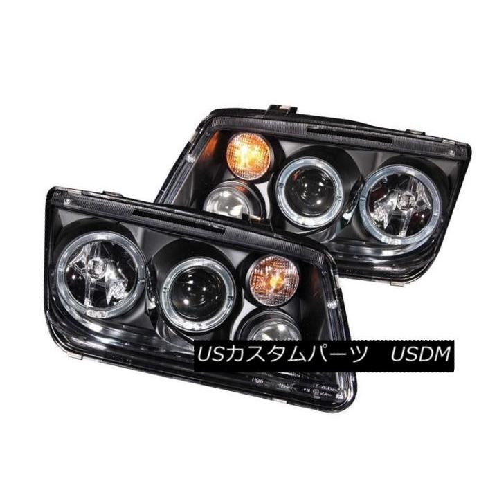ヘッドライト ANZO 121369 1999.5-2005 VW Jetta用ブラックハロープロジェクターヘッドライト2個セット ANZO 1213