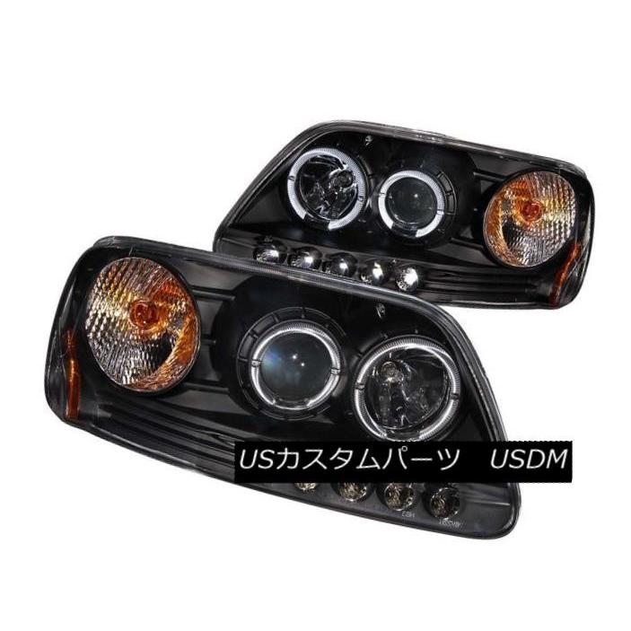 前照灯 ANZO 111031ジェラルド・r・フォードF-150 / Expediti  用ブラックハロープロジェクターヘッドライト2個 自動車-その他ライト