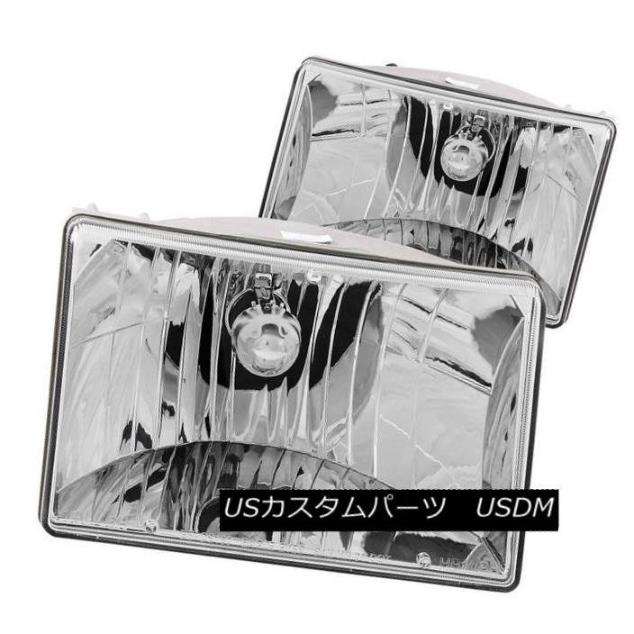前照灯 ANZO 111066ジープグランドチェロキー93-98用クロームクリスタルヘッドライト2個仕掛ける ANZO 111066 Set of 自動車-ライト、レンズ