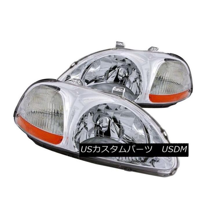 ヘッドライト ANZO 121161ホンダシビック96-98用クロームクリスタルヘッドライト2個セット ANZO 121161 Set of 2 Ch