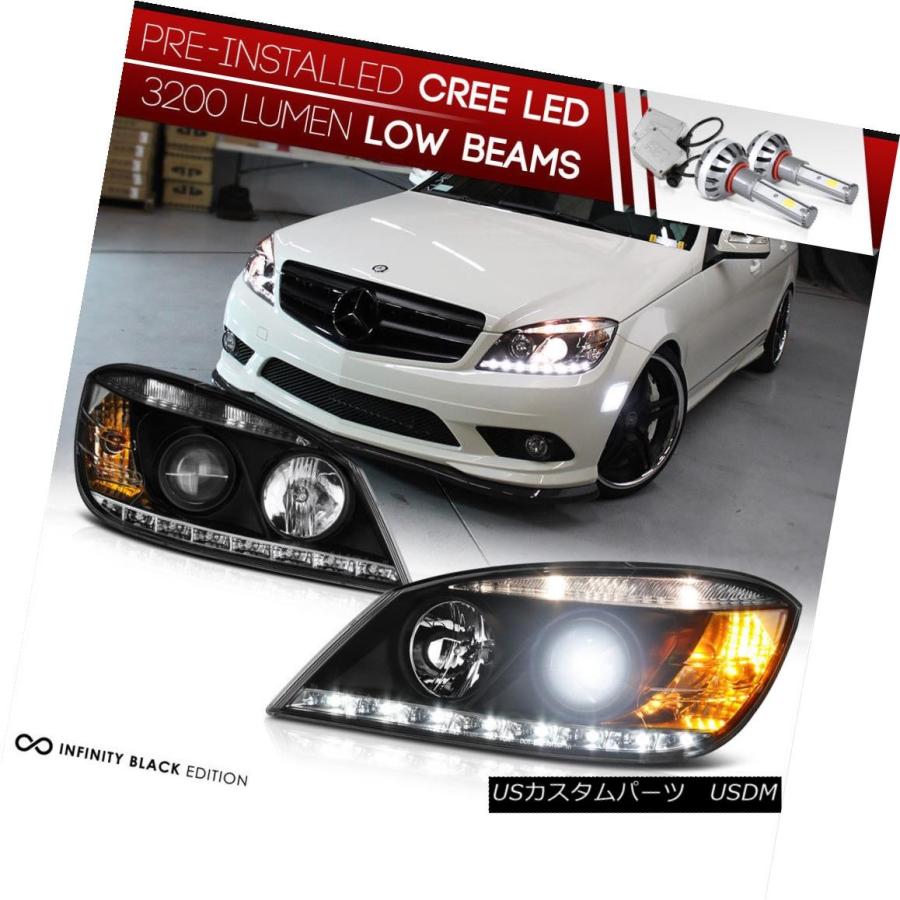 ヘッドライト [LEDインラインロービーム] 2008-2011メルセデスベンツW204 C \"AMG STYLE\"" LEDヘッドライト [BUILT"