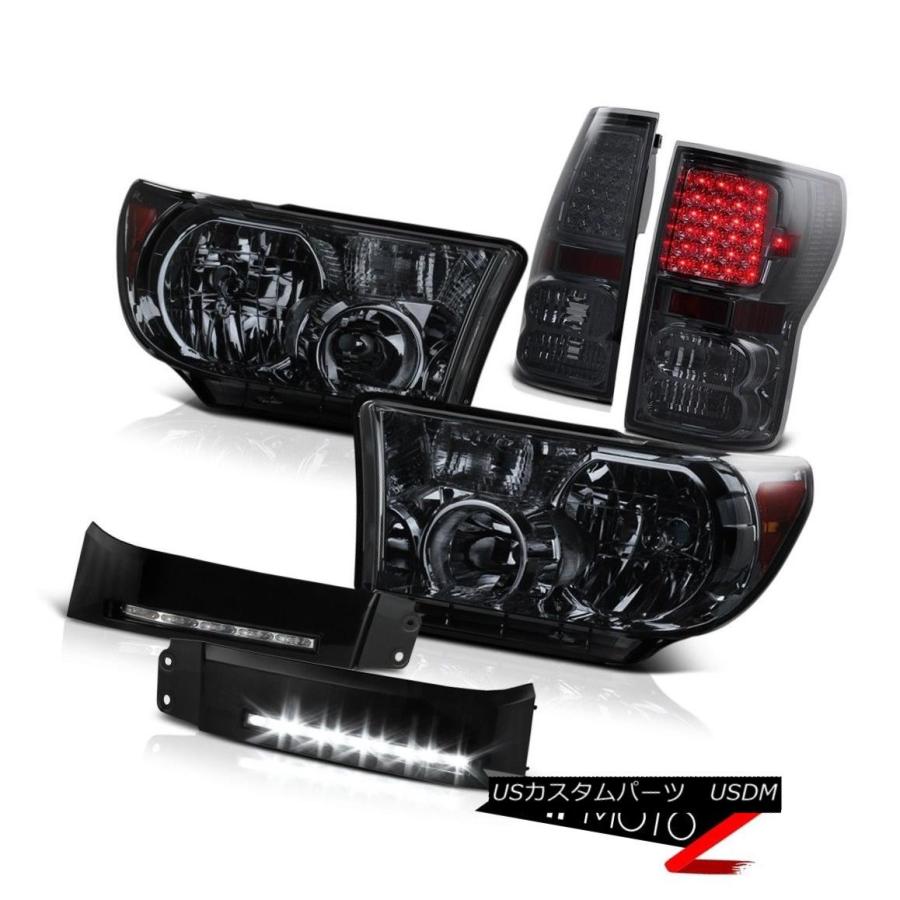 ヘッドライト 2007-2013 Tundra V8 Crew Max TINTEDヘッドランプLED煙テールライトDRLフォグランプ 2007-20