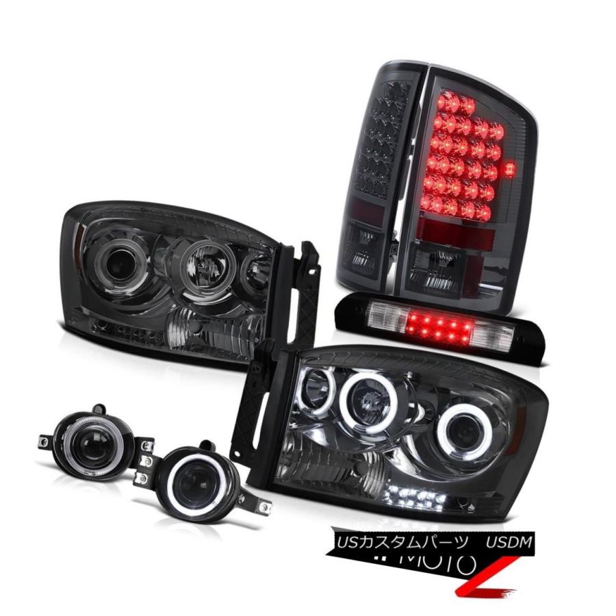 ヘッドライト デュアルCCFLヘッドライトスモークL.E.DタイルランプFoglampハイストップLEDブラック2006 Ram Dual CCFL