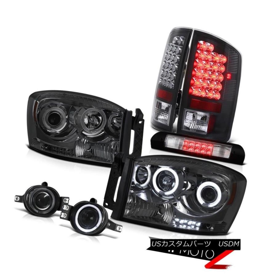 ヘッドライト CCFL HaloヘッドライトブラックLEDテールライトFog Chromeブレーキ2006 Dodge Ram CCFL Halo H